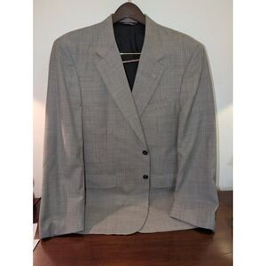 VTG Corbin Mens Houndstooth Blazer Sport Coat Black White Made in USA Two Button